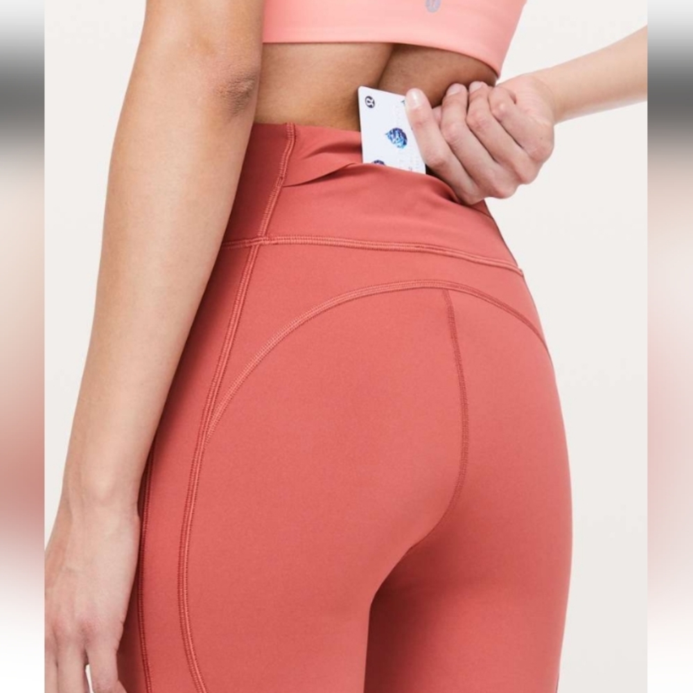 Lululemon Time To Sweat 28" Tight Brick Rose Full-On Luxtreme 8 - Picture 3 of 16